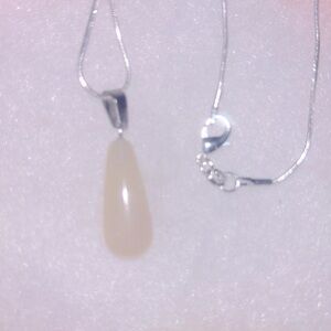 Boho hippie agate natural crystal silver 18” necklace